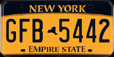NY license plate GFB5442