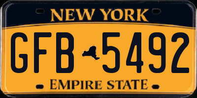 NY license plate GFB5492