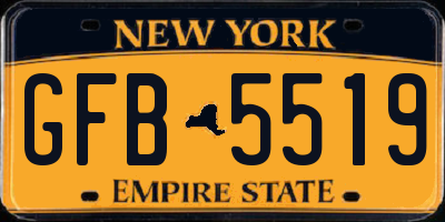 NY license plate GFB5519