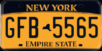 NY license plate GFB5565