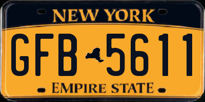NY license plate GFB5611