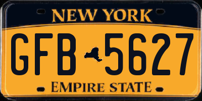 NY license plate GFB5627
