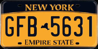 NY license plate GFB5631
