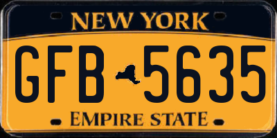 NY license plate GFB5635