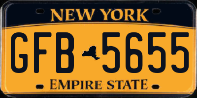 NY license plate GFB5655
