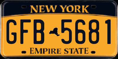 NY license plate GFB5681