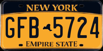 NY license plate GFB5724