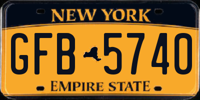 NY license plate GFB5740
