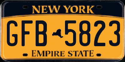 NY license plate GFB5823