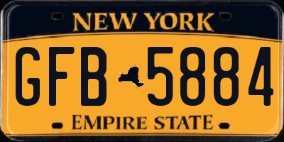 NY license plate GFB5884