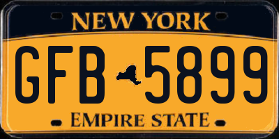 NY license plate GFB5899