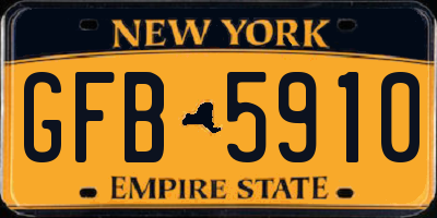 NY license plate GFB5910
