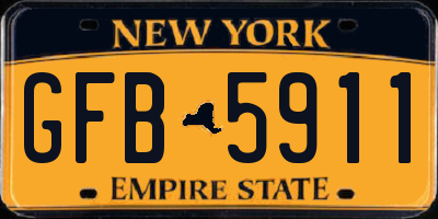 NY license plate GFB5911