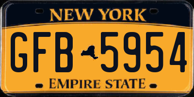 NY license plate GFB5954