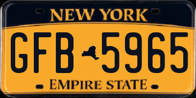 NY license plate GFB5965