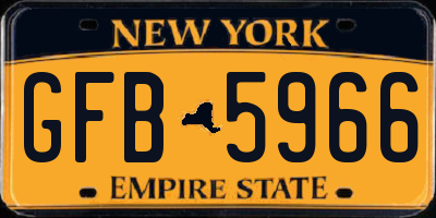 NY license plate GFB5966
