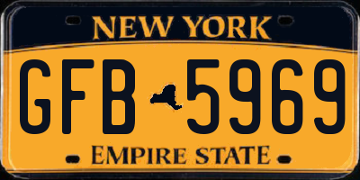 NY license plate GFB5969