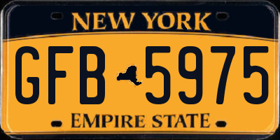 NY license plate GFB5975