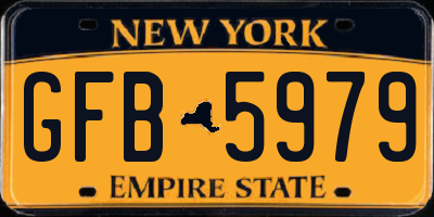 NY license plate GFB5979