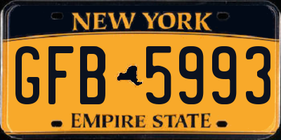 NY license plate GFB5993