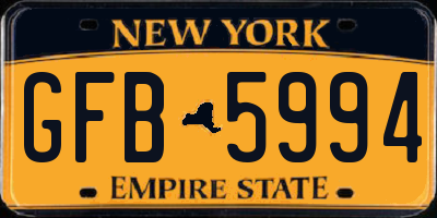 NY license plate GFB5994