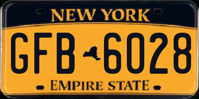 NY license plate GFB6028