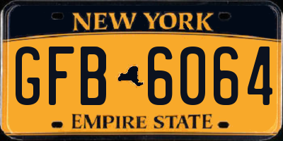 NY license plate GFB6064