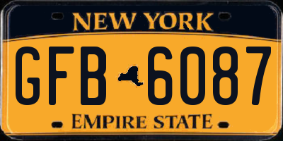 NY license plate GFB6087