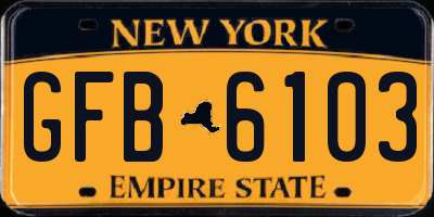 NY license plate GFB6103