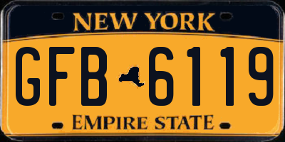 NY license plate GFB6119