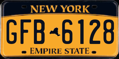 NY license plate GFB6128