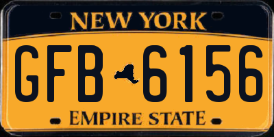 NY license plate GFB6156