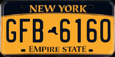 NY license plate GFB6160