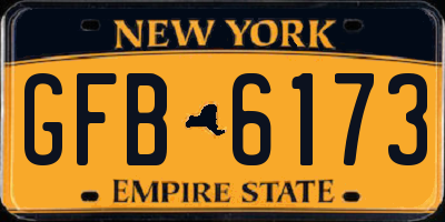 NY license plate GFB6173