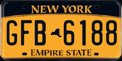 NY license plate GFB6188