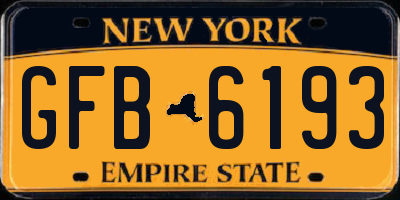 NY license plate GFB6193