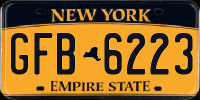 NY license plate GFB6223