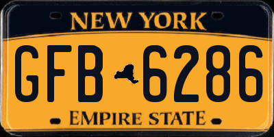 NY license plate GFB6286