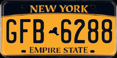 NY license plate GFB6288