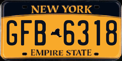 NY license plate GFB6318