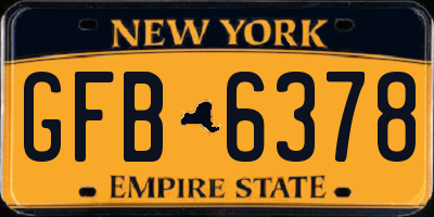 NY license plate GFB6378