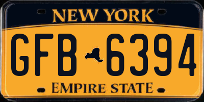 NY license plate GFB6394