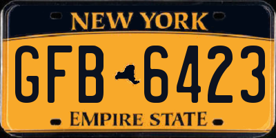 NY license plate GFB6423