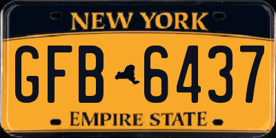 NY license plate GFB6437