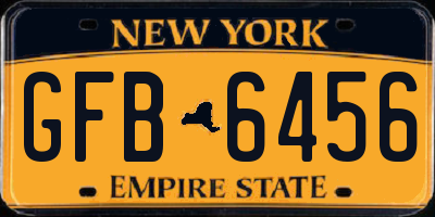 NY license plate GFB6456