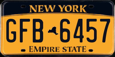NY license plate GFB6457
