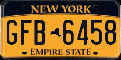 NY license plate GFB6458