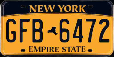 NY license plate GFB6472