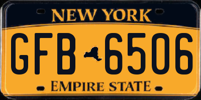 NY license plate GFB6506