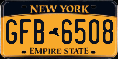NY license plate GFB6508